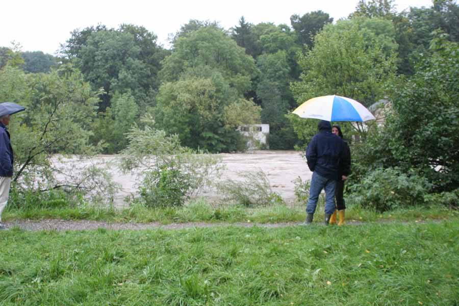 Hochwasser 22. und 23.August 2005 im Allgäu / Kempten mit Illerhochwasser (6,41m Rekord)