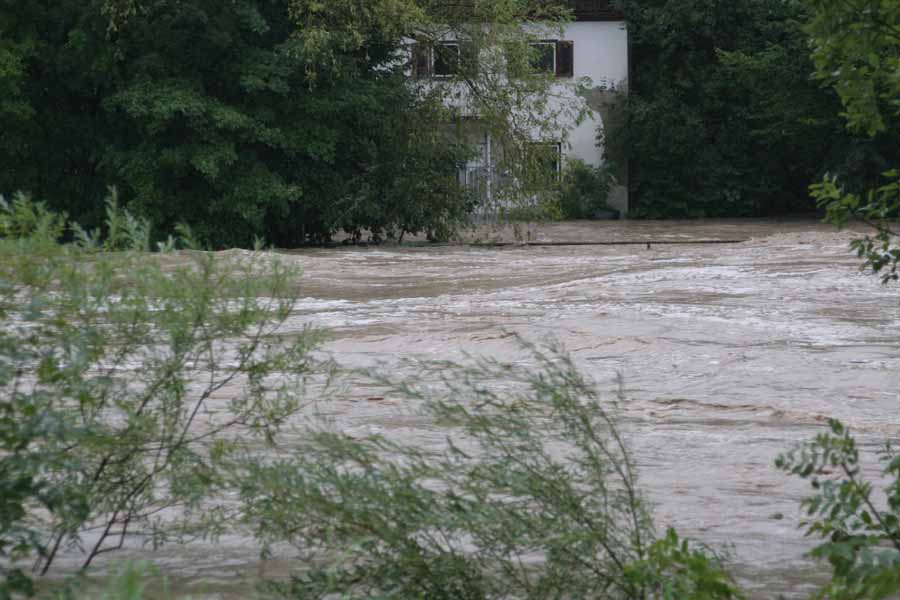 Hochwasser 22. und 23.August 2005 im Allgäu / Kempten mit Illerhochwasser (6,41m Rekord)