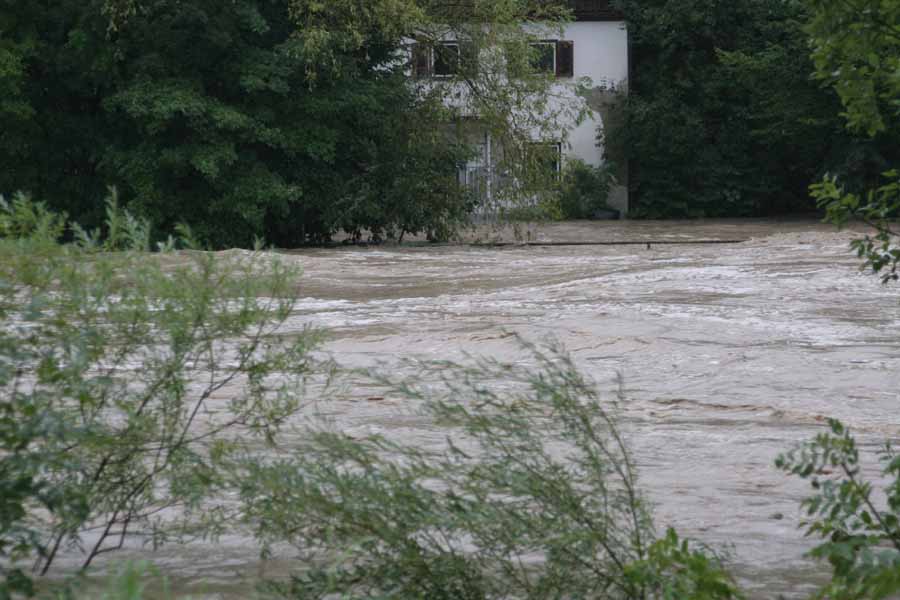 Hochwasser 22. und 23.August 2005 im Allgäu / Kempten mit Illerhochwasser (6,41m Rekord)