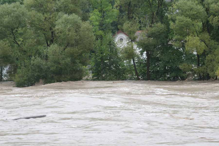 Hochwasser 22. und 23.August 2005 im Allgäu / Kempten mit Illerhochwasser (6,41m Rekord)