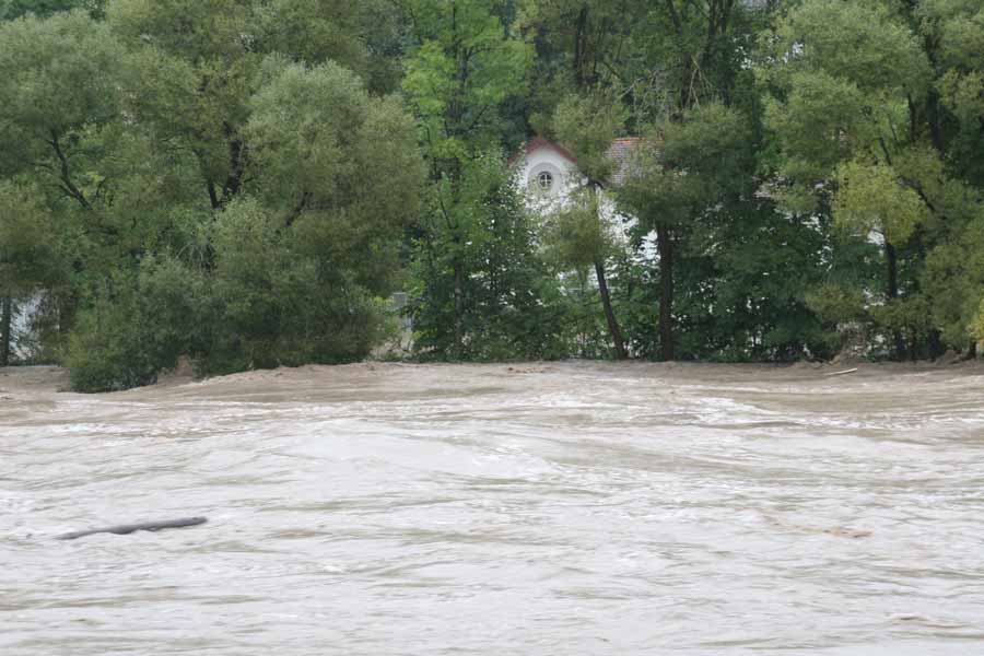 Hochwasser 22. und 23.August 2005 im Allgäu / Kempten mit Illerhochwasser (6,41m Rekord)