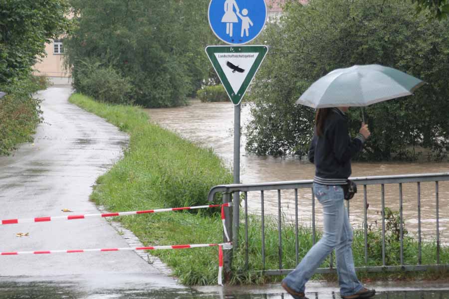 Hochwasser 22. und 23.August 2005 im Allgäu / Iller in Kempten