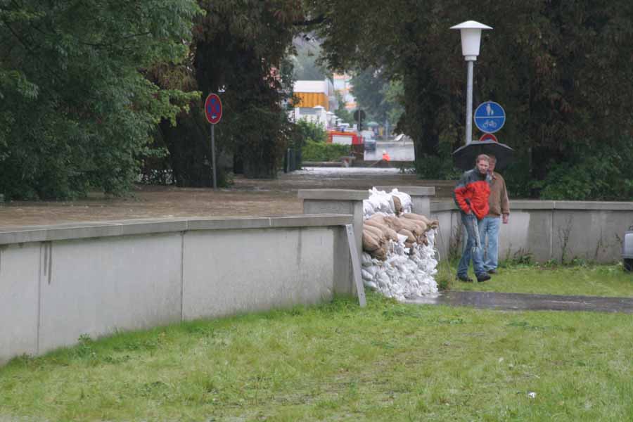 Hochwasser 22. und 23.August 2005 im Allgäu / 20 cm höher als 1999 und es reichte nicht (Kempten)