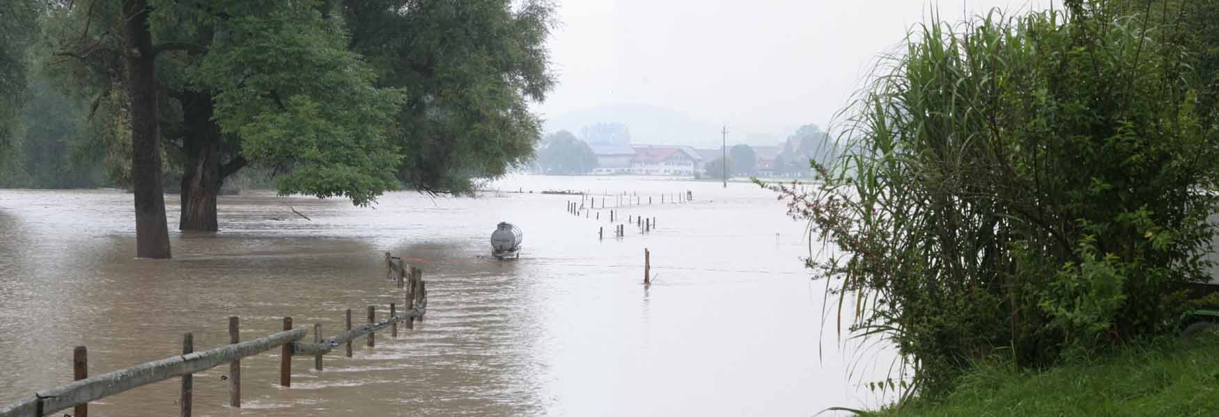 Hochwasser 22. und 23.August 2005 im Allgäu / Flutpanorama in Ottackers