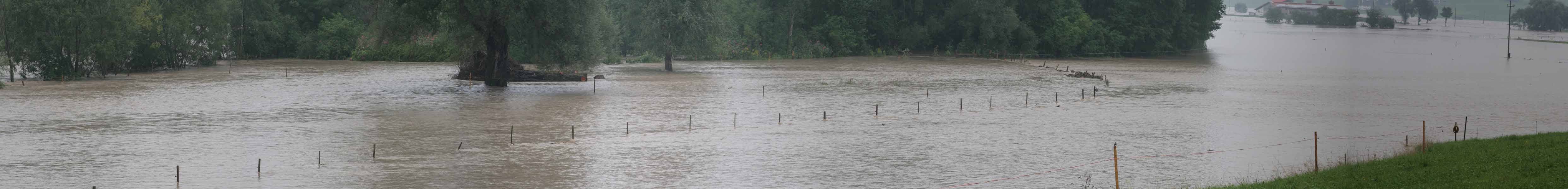 Hochwasser 22. und 23.August 2005 im Allgäu / Flutpanorama in Ottackers