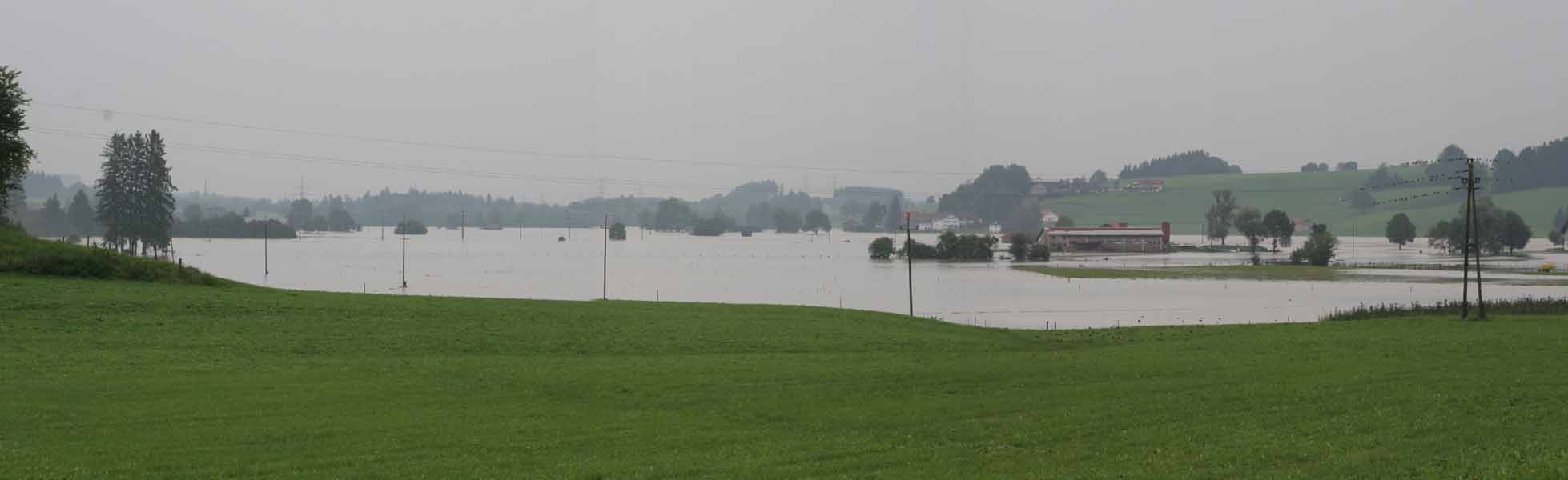 Hochwasser 22. und 23.August 2005 im Allgäu / Flutpanorama in Ottackers