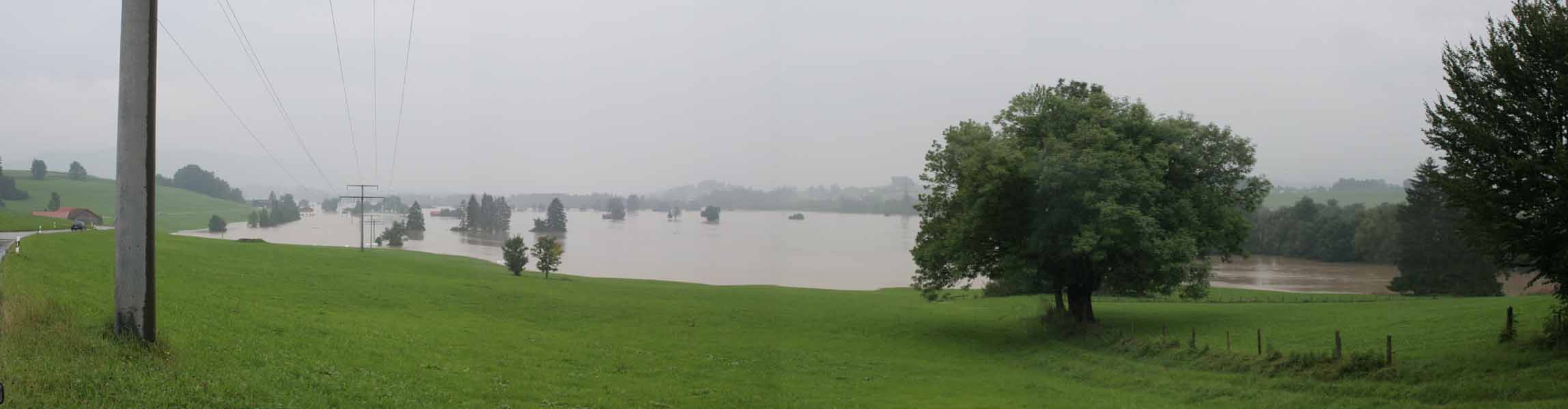 Hochwasser 22. und 23.August 2005 im Allgäu / Flutpanorama in Sulzberg (Oberallgäu)