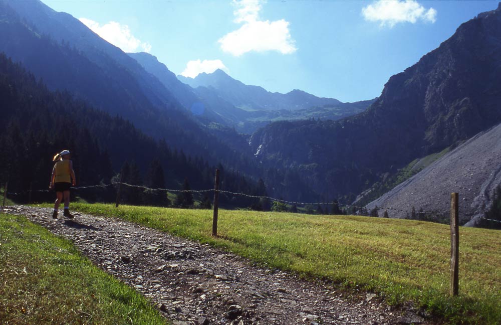 Rubihorn / Blick von der Gaisalpe auf Nebelhorn und Rubihorn (rechts)