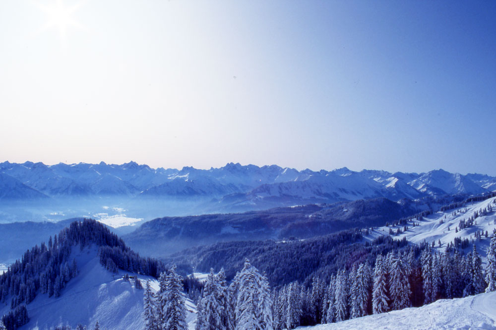 Winter im Allgäu / Auf dem Weiherjopf , Blick auf Söölereck