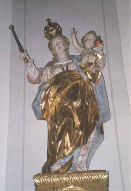 Helmut Schwank - Taufsteine und Schnitzwerke / Madonna in der Pfarrkirche in Weiler