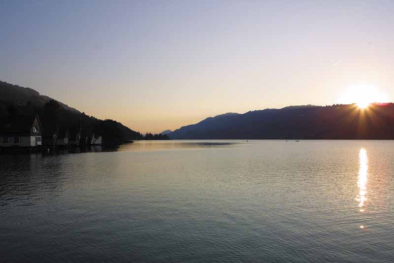 Immenstadt / Sonnenuntergang über der Thaler Höhe am großen Alpsee